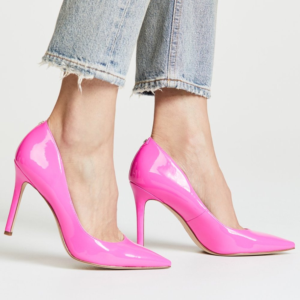 Sam Edelman Neon Fuchsia Pink Leather Hazel Pumps